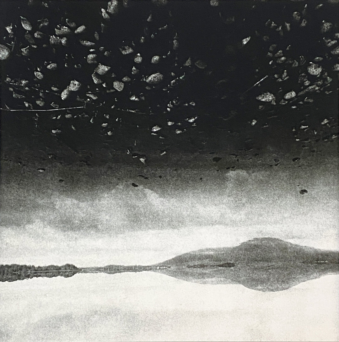 A reflected image that looks surreal and apparently impossible, it is a representation of the return from the unconscious to the conscious. Silver gelatin photograph from a paper negative adds texture and contrast.